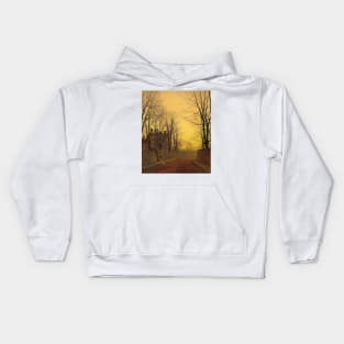 An Autumn Lane by John Atkinson Grimshaw Kids Hoodie